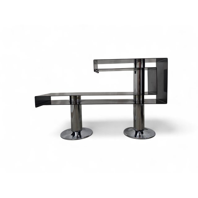 Chromed and Painted Metal Entrance Console Table, 1970s For Sale - Image 9 of 9