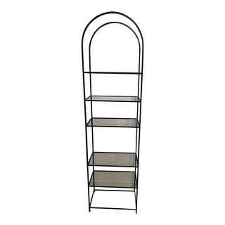 1960s Mid-Century Modern Frederick Weinberg Style Arched Iron Étagère / Bookcase For Sale
