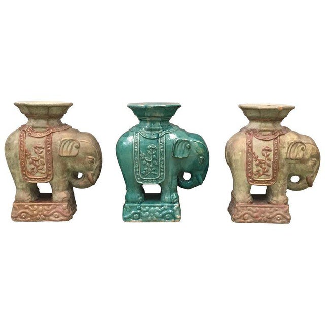 1940s Vintage Brown Terra Cotta Elephant Garden Planters - Set of 3 For Sale - Image 11 of 11