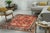 Scarlet Rust Red Oriental Floral Hand-Knotted Wool Rug 6x9 For Sale - Image 8 of 8