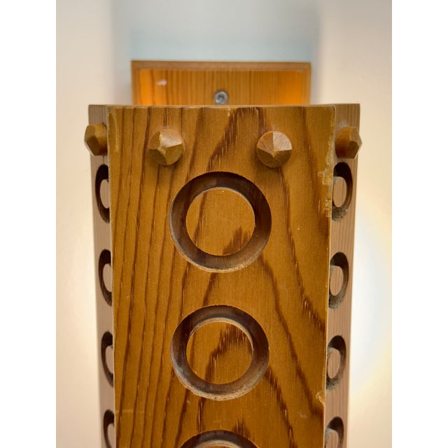 Brown 1970s Swedish Organic Modern Wall Light, Pine For Sale - Image 8 of 9