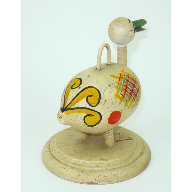 1930s Robinhood Ware Folk Art Wood Duck Toothpick Holder Server, c.1930 For Sale - Image 5 of 13
