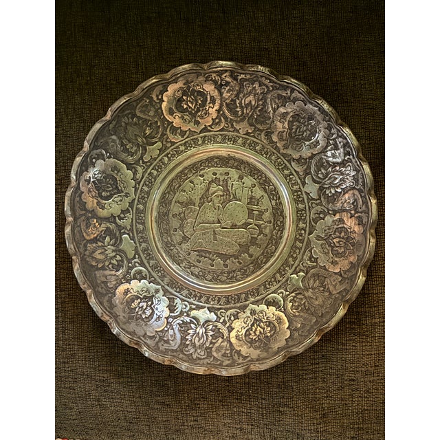 1920s Ghalamzani Engraving Technique: Depicting a Scene From Persian Folklore For Sale - Image 4 of 6