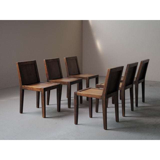 Wood Architectural Oak Chairs, France, 1970, Set of 6 For Sale - Image 7 of 18