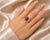 Art Deco Late 20th Century 18K White Gold Huge Cabochon Ruballite Ruby Diamond Ring, Size 7 For Sale - Image 3 of 3