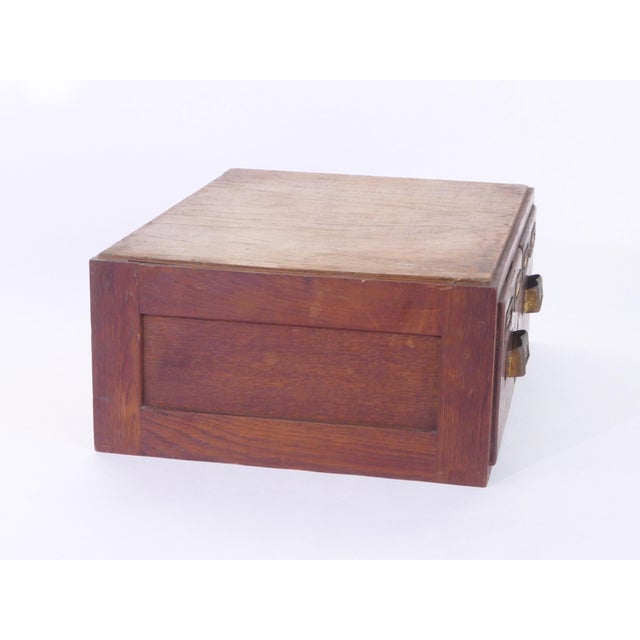 Antique Card Catalogue Organiser in Wood, 1920s For Sale - Image 6 of 9