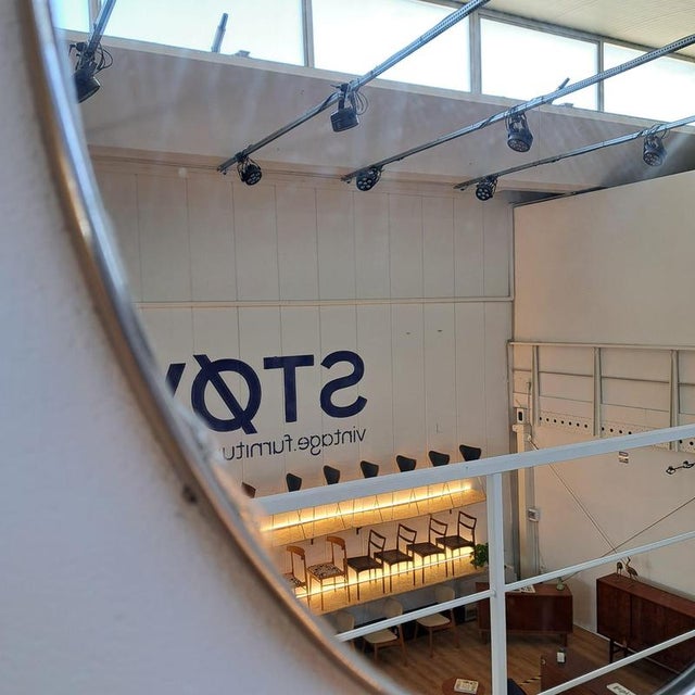 Vintage Danish Oval Teak Mirror, 1960s For Sale - Image 4 of 4