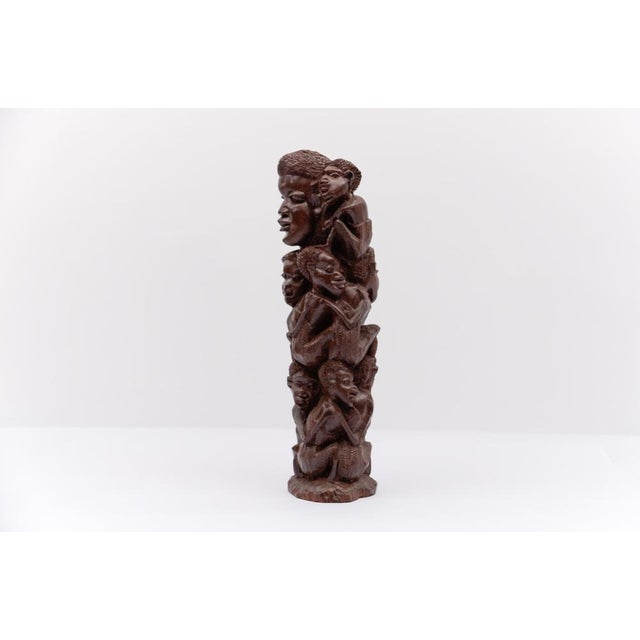 Vintage Tanzanian Makonde Hand-Carved Family Tree, 1970s, Ironwood or Ebony For Sale - Image 4 of 17
