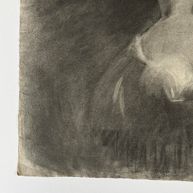 19th Century Antique French Neoclassical Atelier Study of a Female Bust (Charcoal on Paper) For Sale - Image 5 of 6