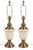 Mid 20th Century Vintage Neoclassical Cream Ceramic Urn Lamps With Pleated Ivory Shades - a Pair For Sale - Image 5 of 12