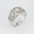 Diamond Half Band Wide Cigar Ring 18k White Gold Size 5.5 For Sale In Los Angeles - Image 6 of 6