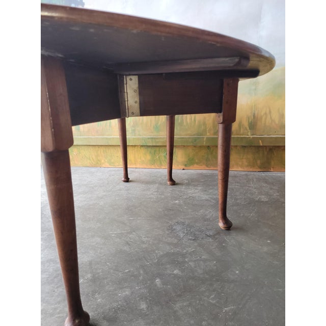 Large Oval Folding Oak Table For Sale - Image 5 of 13