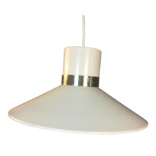 1960s White Metal Hanging Pendant Light For Sale