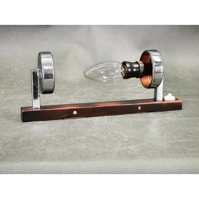 Bauhaus Chrome and Opaline Glass Wall Light, Czechoslovakia, 1930s For Sale - Image 6 of 12