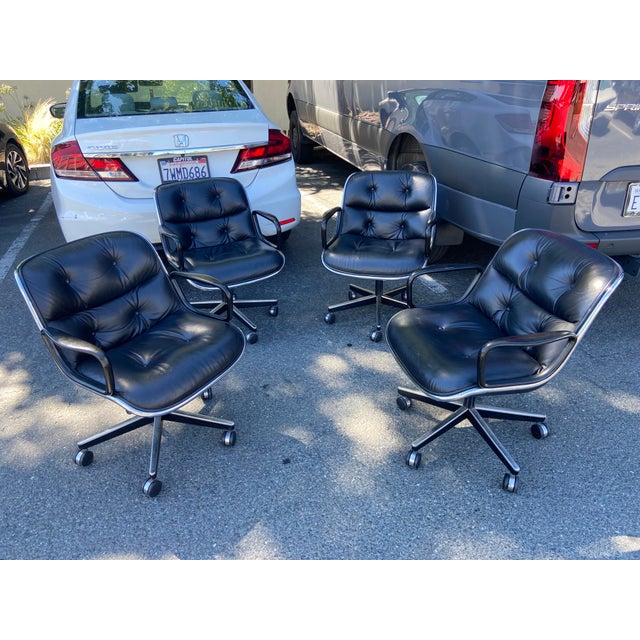 Vintage Mid Century Modern Knoll Pollock Desk Chairs Set of 4 For Sale - Image 16 of 18