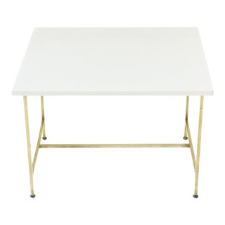 Paul McCobb Vitrolite and Brass Side/End Table, 1960 For Sale