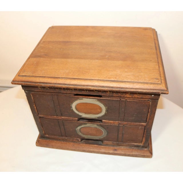 Rare Antique 1800's Hand Made Painted National Cabinet File Letter Cabinet Box For Sale - Image 10 of 12