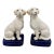 Pair of Vintage Staffordshire-Style Ceramic Labrador Figurines — Cobalt Blue Base, Gilt Detail For Sale