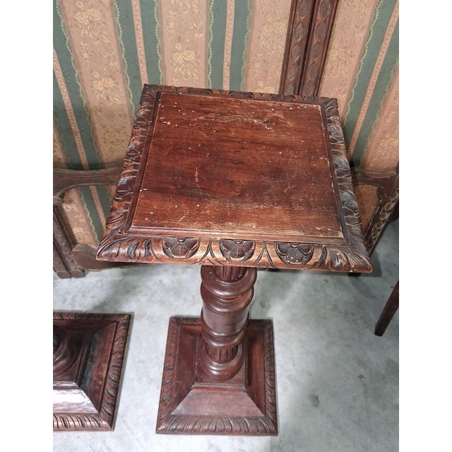 19th Century Renaissance Walnut Side Tables, Set of 2 For Sale - Image 5 of 8