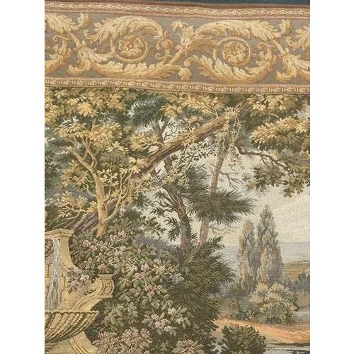Vintage French Jacquard Tapestry with Fountain Motif, 1980s For Sale - Image 15 of 18