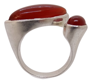 You and Me Ring with Carnelian in 925 Sterling Silver, 2010s