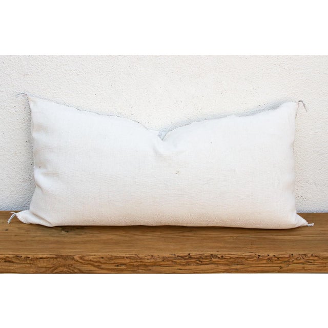 White Frost Tail Oversized Lumbar Moroccan Pillow For Sale - Image 8 of 9