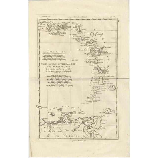 This finely engraved late-18th-century map depicts the Lesser Antilles and the eastern Caribbean, titled Carte des Isles...