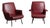 Italian Red Skai Armchairs with Black Lacquered Iron Legs, 1950s, Set of 2 For Sale