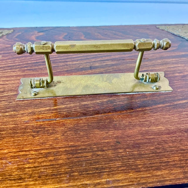 Late 19th C. Antique Chinese Boho Chic Chinoiserie Mahjong Game Set, Walnut & Brass Box For Sale - Image 18 of 18