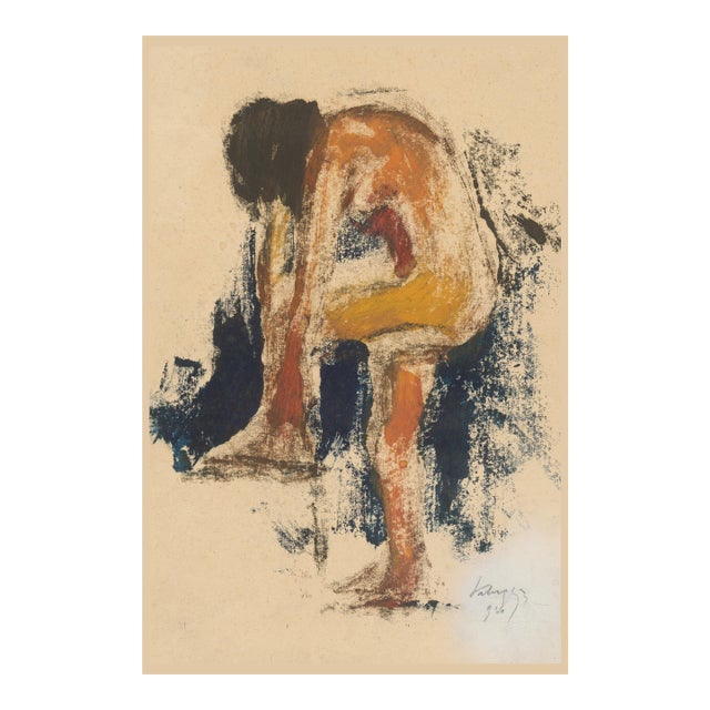 1930 Vintage Abstract Nude Figure Art Print by Zolo Palugyay - 8" X 12" For Sale
