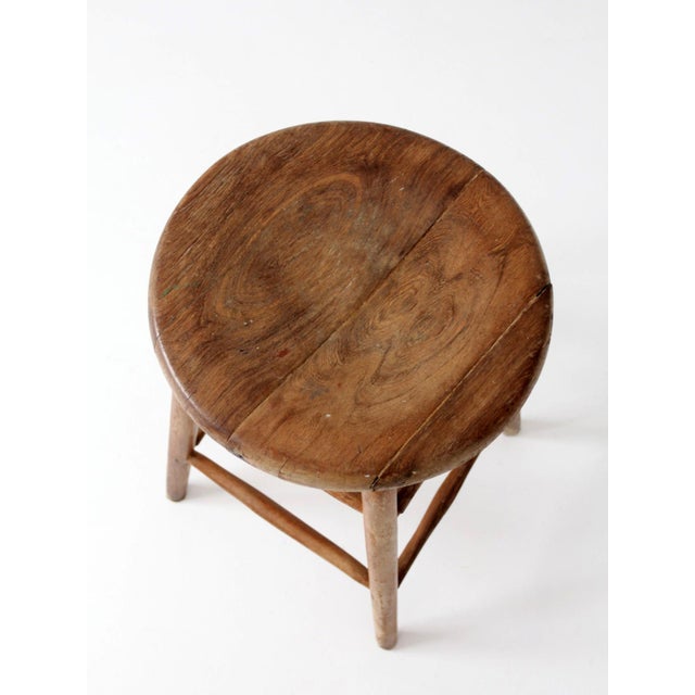 Antique Primitive Farmhouse Stool For Sale - Image 11 of 13