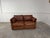 Complete living room set in superb cognac leather with topstitching and box-like leatherwork by Roche Bobois. Comprising a...