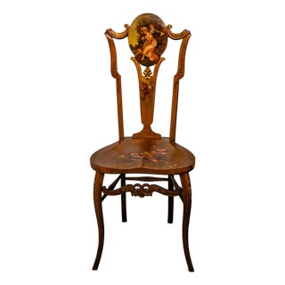 Antique Hand Painted Victorian Side Chair For Sale