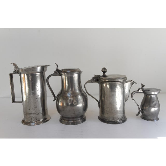 Antique English Pewter Tankards, 1900s, Set of 4 For Sale - Image 6 of 18