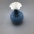Vintage Ottoman Style Persian Enamel Floral Mouth Vase Blue Gold and White Enamel Over Metal Body With Artist Mark For Sale - Image 10 of 13