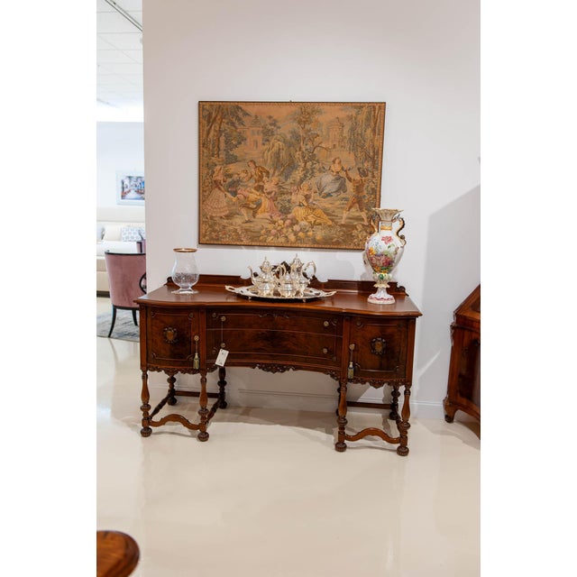 Italian Antique European Walnut Burl Sideboard For Sale - Image 3 of 4