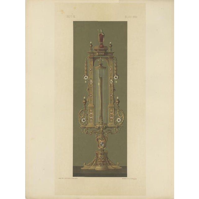 F. X. Zettler, Bavarian Royal Chapel Liturgical Objects, 1874, Chromolithographs on Paper, Set of 2 For Sale - Image 4 of 10