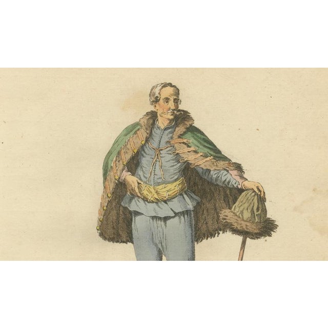 European School, Hungarian Gentleman and Lady Costume, 1749, Paper Engravings, Set of 2 For Sale - Image 6 of 10