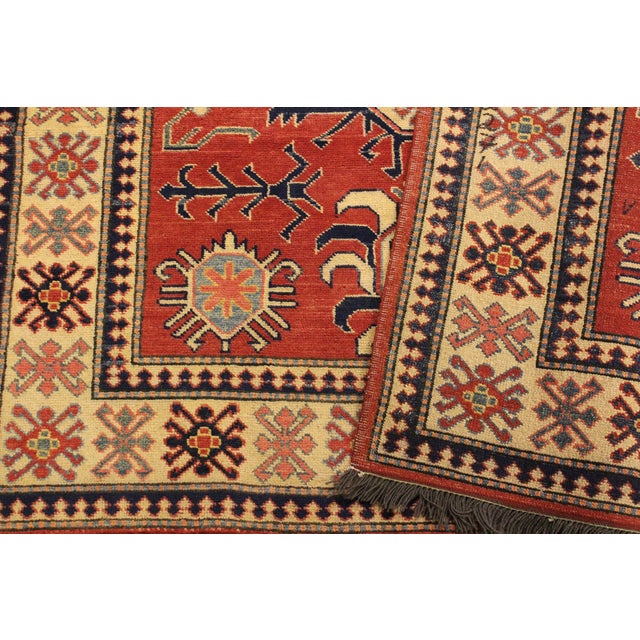 Beige Rustic Super Kazak Rust/Beige Wool Rug - 4'0'' X 6'2'' For Sale - Image 8 of 10