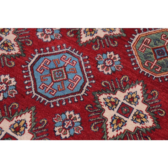 Southwestern Kazak Rustic Red/Beige Wool Rug - 4'1''x6'0'' For Sale In New York - Image 6 of 10