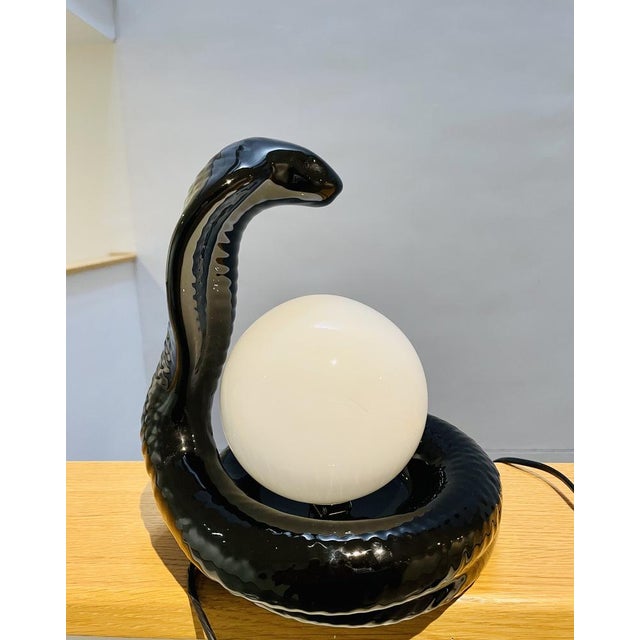 Italian Snake Cobra Lamp by Avobin, 1970s For Sale - Image 4 of 9