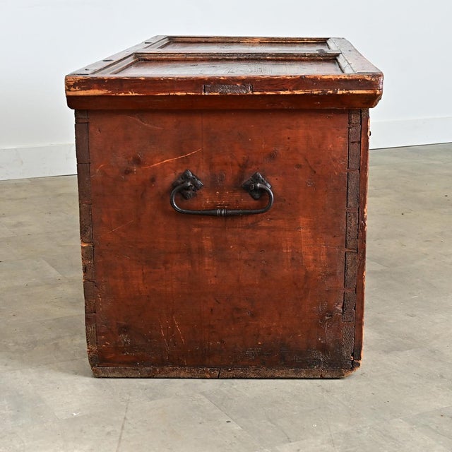 Swedish 18th Century Painted Chest-Trunk For Sale - Image 10 of 17