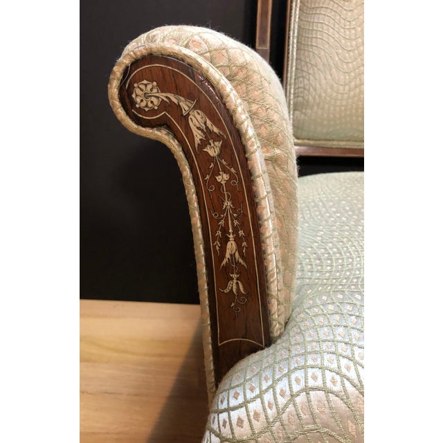 Wood Mid 19th Century Inlaid Marquetry and Rosewood Library Chair For Sale - Image 7 of 9