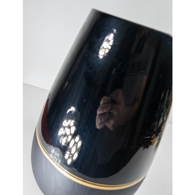 Early 20th Century Bohemian Czech Art Glass Vase With Gilt Bands and Acid Etched Wood Grain For Sale - Image 9 of 11