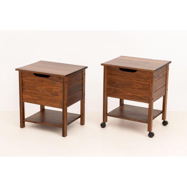 Mid 20th Century Modern Teak Lift-Top Liquor Chests, Pair For Sale - Image 5 of 12