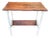 Vintage Refinished Walnut & Ivory Side Table With Book Rack For Sale
