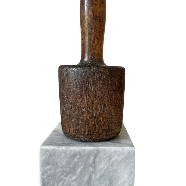 19th Century French Chef's Pounder on Marble Plinth For Sale In Chicago - Image 6 of 7