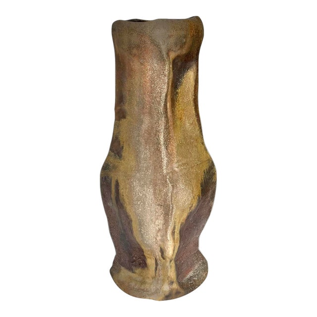 Vintage Earthy Studio Pottery Vase For Sale