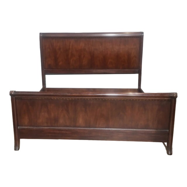 Henkel Harris Mahogany King Size Sleigh Bed Frame Made in Winchester, Virginia For Sale