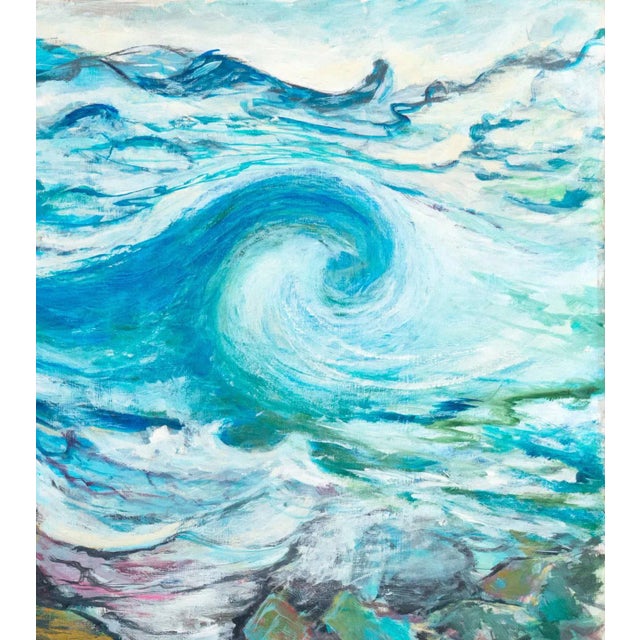 Expressionism 'Wave Off the Coast' by Alberto Conti, California Modernist Seascape, Monterey For Sale - Image 3 of 9